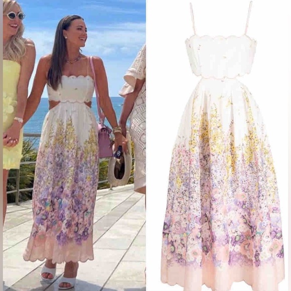 Zimmermann Womens Jude Linen Midi Dress, White - Picture 5 of 8